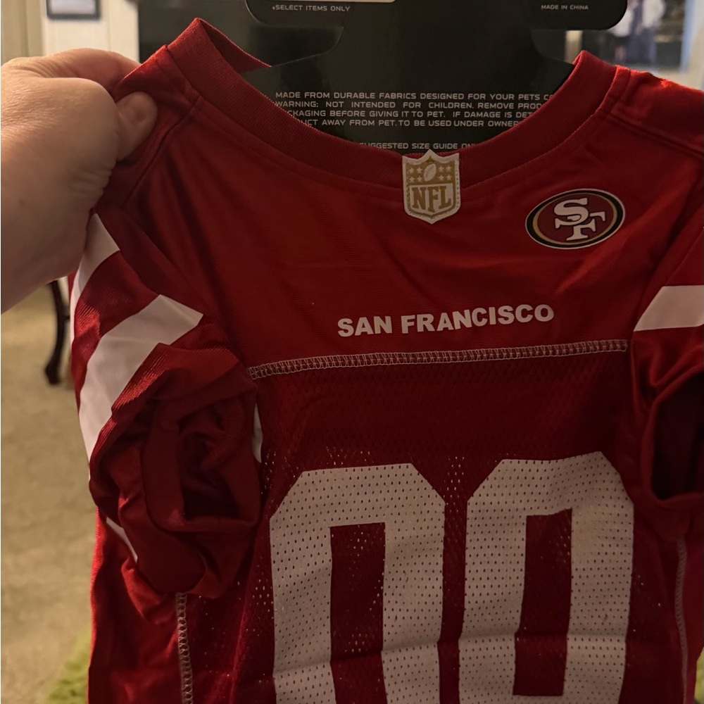 NFL San Francisco 49ers Red and White Team Jersey for xxl dogs